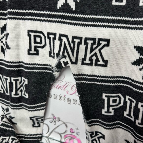 Victoria secret pink onesie long sleeve but flap waffle knit winter Pajamas - Picture 14 of 14